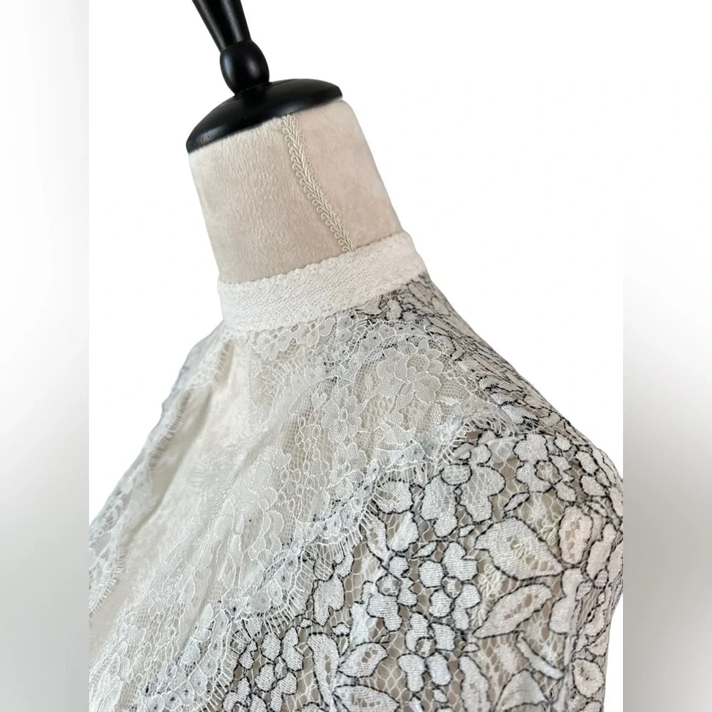 Free People Tell Tale Cutout lace tunic ivory top